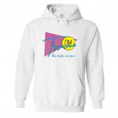 Tropicana Club The Drinks Are Free Classic Unisex Summers Kids and Adults Pullover Hoodie For Beach Lovers								 									 									